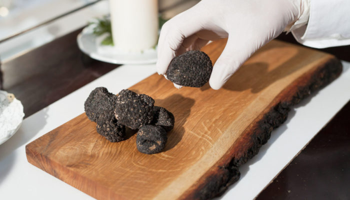 Trufa negra en un restaurant